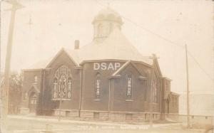 A13 KANSAS Ks Real Photo RPPC Postcard 1910 SABETHA First M.E. CHURCH Building