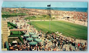 1968 Long Island New York Postcard Jones Beach State Park Front Park Boardwalk