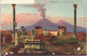 Italy Pompei Tempio di Apollo Pompeii Vintage Postcard 03.20