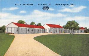 North Kingsville Ohio Tally Ho Motel Linen Antique Postcard K29545