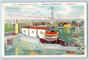 Chicago Illinois Postcard The Armour Building Century Of Progress 1934 Vintage