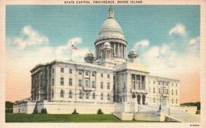 Vintage Postcard 1930's State Capitol Providence Rhode Island American Art Pub.