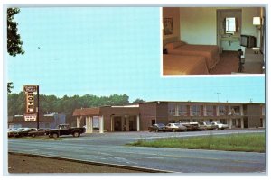 c1950's Park Plaza Motel & Restaurant Cars Bedroom Metropolis Illinois Postcard