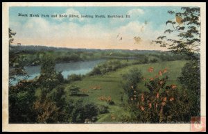 Black Hawk Park and Rock River, Looking North, Rockford, IL