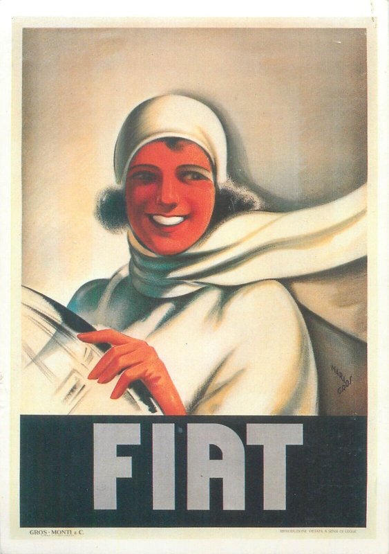 Advertising poster FIAT Swiss Museum of Transport artist Mario Gros