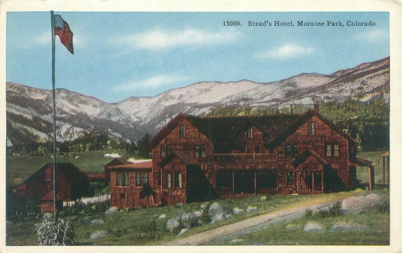 Moraine Park Colorado Stead's Hotel White Border Postcard Unused