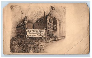 C. 1900 HoF Brau Haus Broadway St. New York Postcard F86E