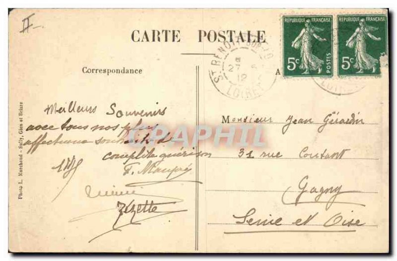 Old Postcard Saint Benoit sur Loire Loiret Basilica built south coast of XI i...