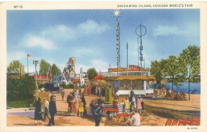 Chicago World's Fair Enchanted Isle CT Art Colortone WF13 Postcard, People