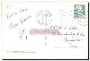Old Postcard La Fleche Church Ste Colombe