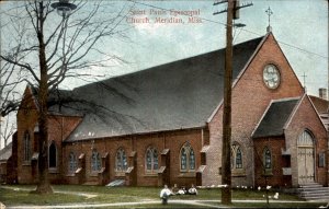 Meridian MS Mississippi St Pauls Episcopal Church c1900-20s Vintage Postcard