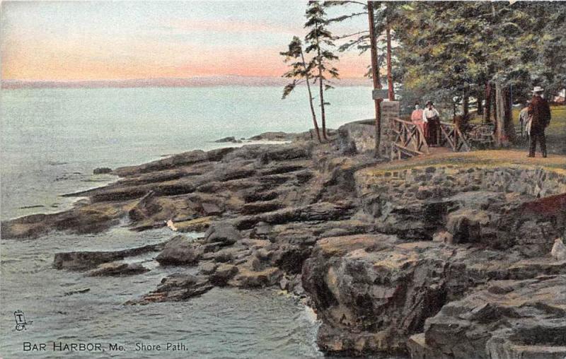 25250 ME, Bar Harbor, Shore Path along rocks and water