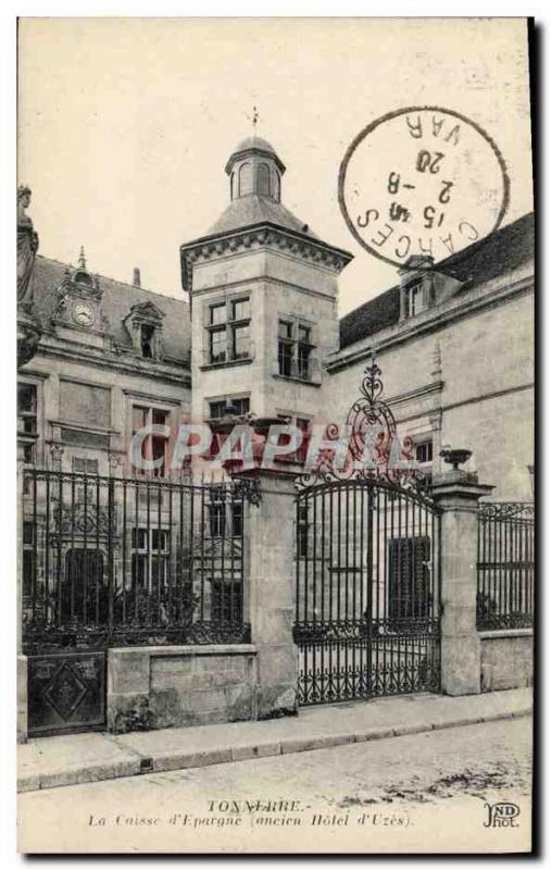 Old Postcard Thunder Bank Caisse d & # 39Epargne Old Hotel d & # 39Uzes