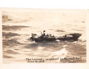 Peacock Spit Washington SS Laurel Shipwreck Real Photo Vintage Postcard AA83116