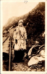 Real Photo Postcard Mrs. Harriet Pullen in Skagway, Alaska