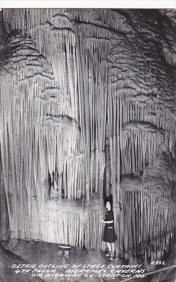 Stage Curtains 4th Floor Meramec Cavern Stanton Missouri Real Photo