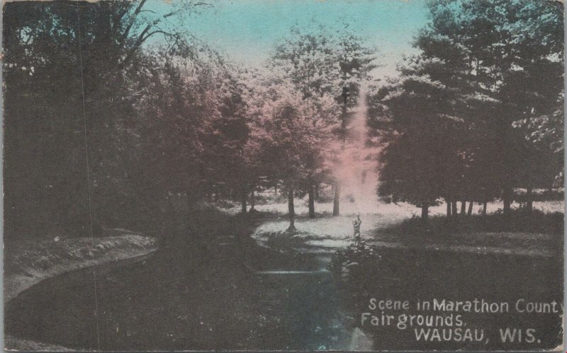 Postcard Scene Marathon County Fairgrounds Wausau WI