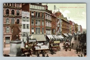 London, UK-United Kingdom, Cheapside Looking East, Vintage Postcard