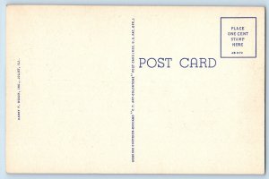 c1940's Barges Through Brandon Locks Illinois Waterway Joliet Illinois Postcard