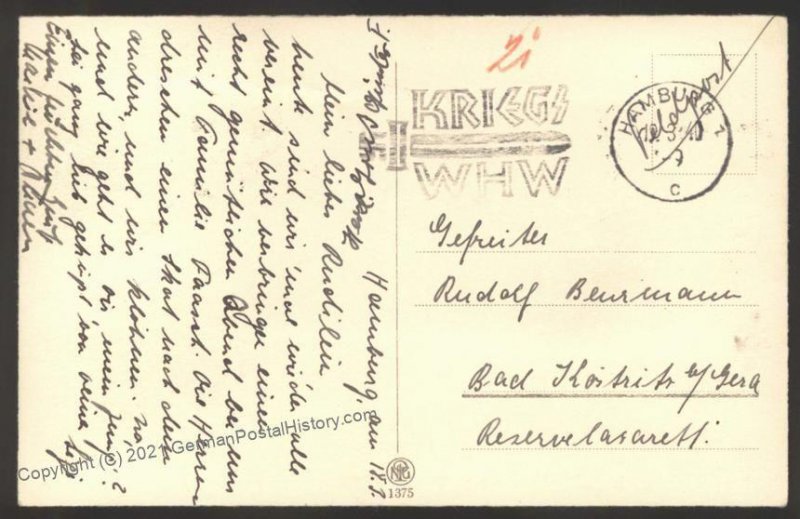 3rd Reich Germany Hitler Portrait RPPC Used Feldpost 103641