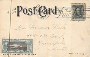 USA #300 LEWIS & CLARK EXPOSITION PORTAND OREGON POSTER STAMP EXPO POSTCARD 1905