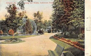 Altoona Pennsylvania~Lakemont Park Along the Walks~Beautiful Gardens~1908 Pc