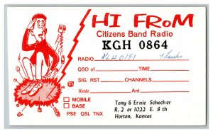 Postcard QSL Radio Card From Horton Kansas KGH 0864 