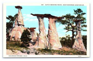 Dutch Wedding Rocks Near Woodmen Sanatorium Colorado Springs Colorado Postcard