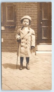 RPPC c1910s ~ Mystery Location- WELL DRESSED YOUNG BOY Postcard