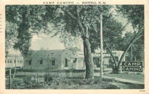 Postcard New Mexico Roswell Camp Camino occupation Cobean linen 23-8296