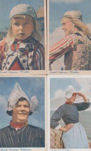 Zeeland Dutch Costume Unusual Headwear Hat 4x Old Postcard s