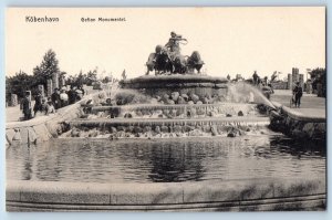 Copenhagen Denmark Postcard Gefion Monument Fountain c1910 Unposted Antique