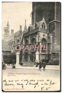 Postcard Old Bruges L & # 39Eglise Portal Notre Dame