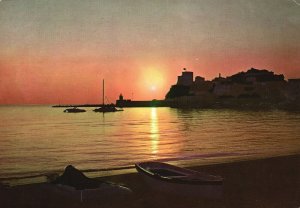 Postcard The Dawn Scenic Sunrise View Boats On Rest Ponza Italy