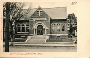 Postcard Public Library in Amesbury, Massachusetts~132824