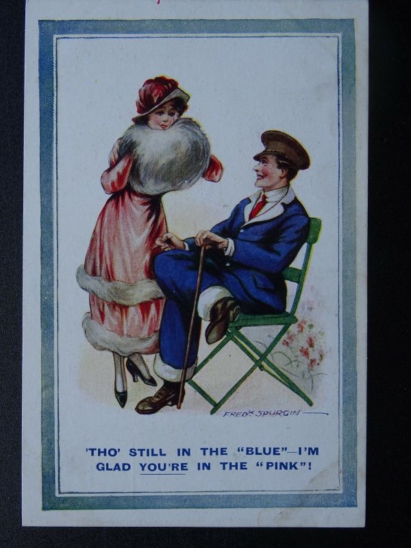 WW1 Convalescent Nursing THO STILL IN THE BLUE Fred Spurgin 1916 Postcard