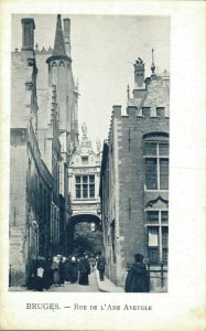 Belgium Brugge Bruges Rue de L'Ane Aveugle Vintage Postcard 07.14