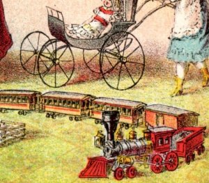 1870s-80s Schweitzer & Beer Fancy Toys Trains Railroad Bicycles Wagons F149