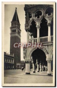 Postcard Old Campanile di Venezia Marco e angolo del Palazzo Ducale