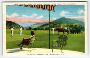 Balsam Range Golf Clubhouse Waynesville North Carolina Linen Postcard Vintage