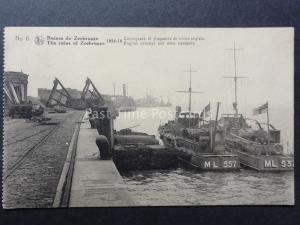 WW1 Belgium Ruines de ZEEBRUGGE No.6 1914-18 English Mine Sweepers ML557 & ML532