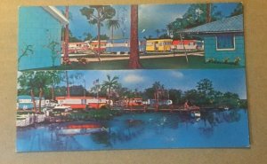 VINTAGE UNUSED POSTCARD DEEP LAGOON MOBILE PARK NEW PORT RICHEY, FLORIDA