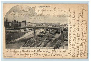1905 Pennsylvania R.R Passenger Train Stations Trenton New Jersey NJ Postcard 