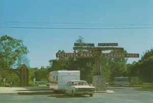 Echuca Caravan Park Victoria Australia Road Sign Transport Postcard