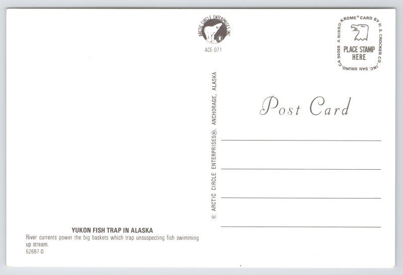 Yukon Alaska~Yukon Fish Trap in River~Continental Postcard
