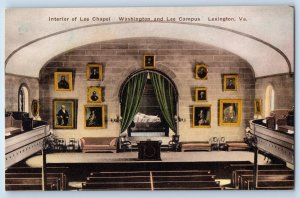 1940 Lexington Virginia Postcard Interior Lee Chapel Washington Campus Building