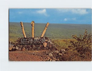 Postcard Entrance To City Of Refuge National Historical Park, Honaunau, Hawaii