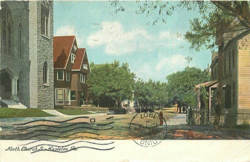 Hazelton Pennsylvania North Church Jordan Roadside Postcard 21-14124