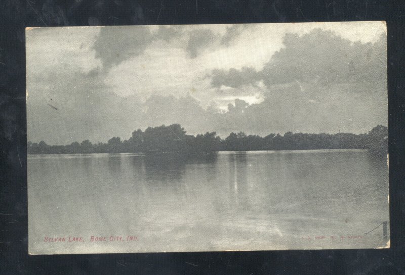 ROME CITY INDIANA SYLVAN LAKE AT NIGHT 1908 VNTAGE POSTCARD