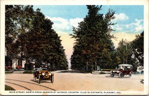 Main Street North from Beardsley Ave, Elkhart IN Vintage Postcard O24